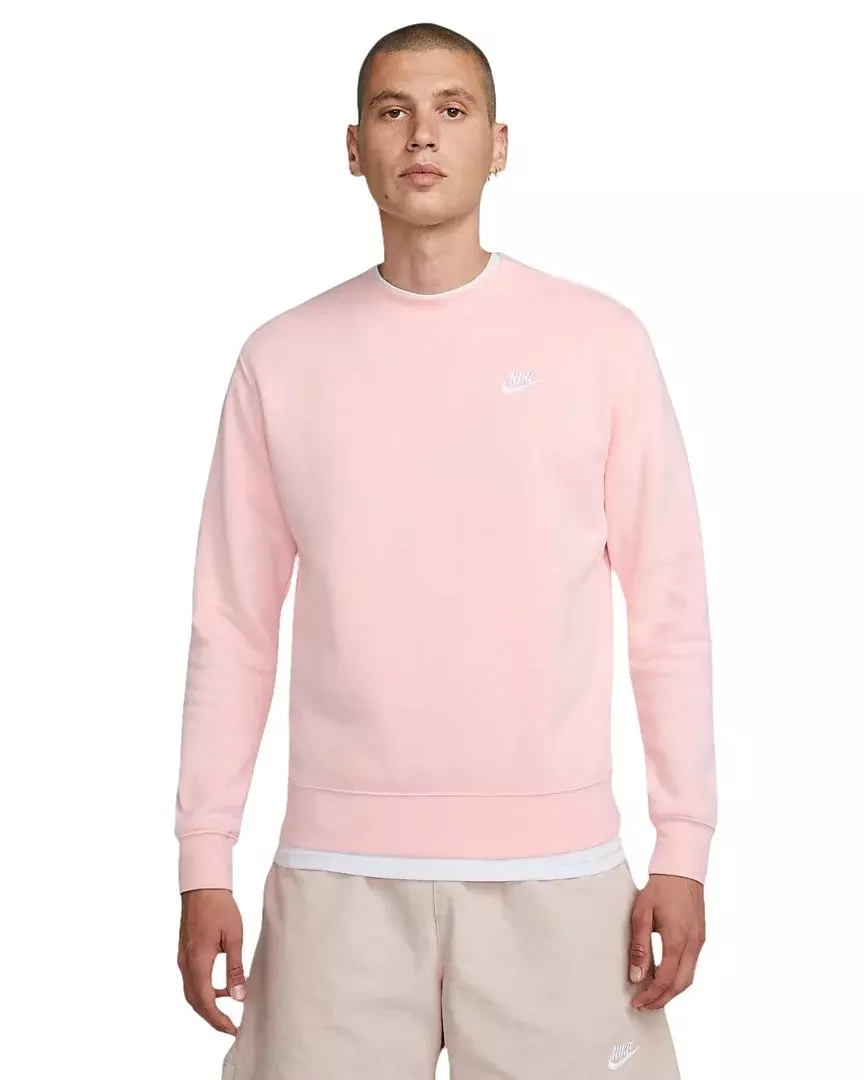 Nike club crewneck sweatshirt in outlet pink